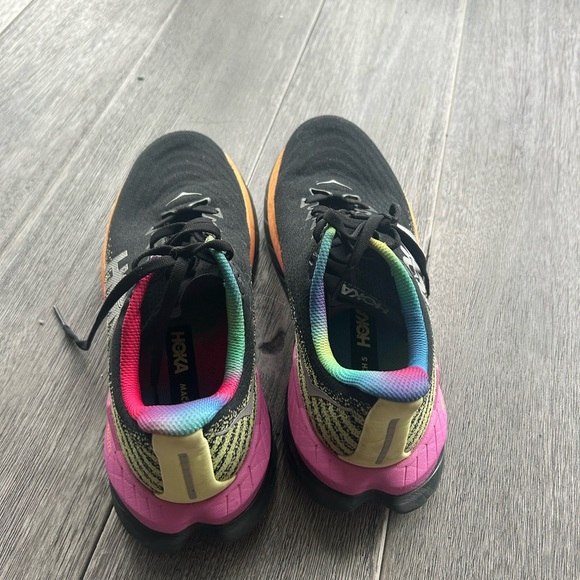 Hoka Mach 5 Black with Rainbow Accents - Picture 2 of 6